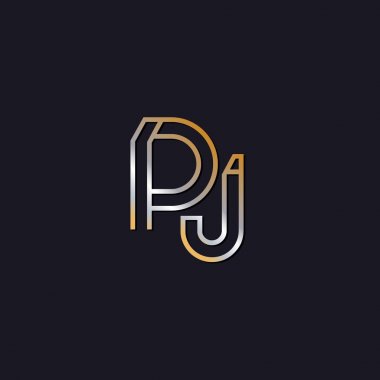 koyu arka plan üzerinde başlangıç harfi pj logo