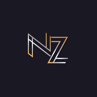 koyu arka plan üzerinde başlangıç harfi nz logo