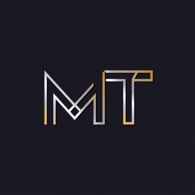 koyu arka plan üzerinde başlangıç harfi mt logo