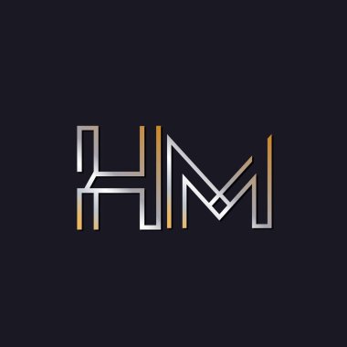 koyu arka plan üzerinde başlangıç harfi hm logo