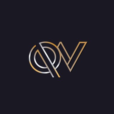 koyu arka plan üzerinde başlangıç harfi qv logo
