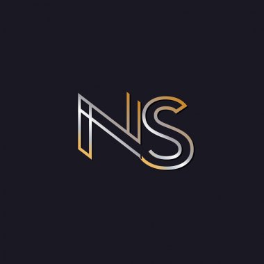 koyu arka plan üzerinde başlangıç harfi ns logo