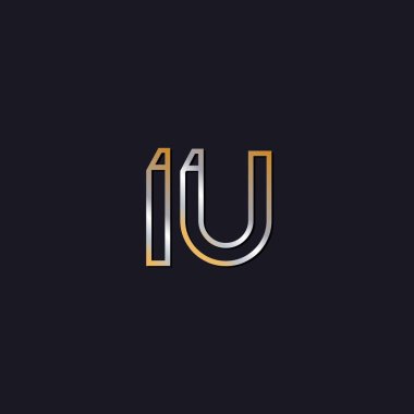 koyu arka plan üzerinde başlangıç harfi IU logo