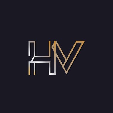 HV başlangıç harfi logosuna koyu arka plan