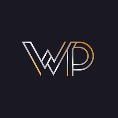 başlangıç harfi wp logosu koyu arka plan üzerinde