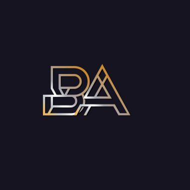 koyu arka plan üzerinde ba başlangıç harfi logo