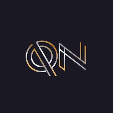 koyu arka plan üzerinde başlangıç harfi qn logo