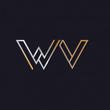 koyu arka plan üzerinde başlangıç harfi wv logo