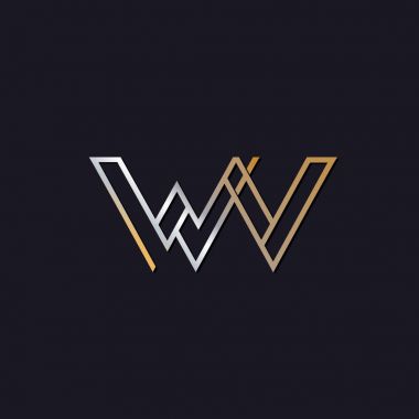koyu arka plan üzerinde başlangıç harfi wv logo