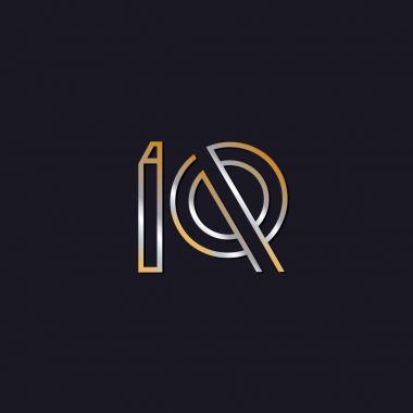 koyu arka plan üzerinde başlangıç harfi IQ logo