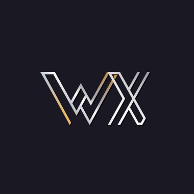 koyu arka plan üzerinde başlangıç harfi wx logo