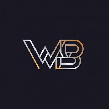 koyu arka plan üzerinde başlangıç harfi wb logo