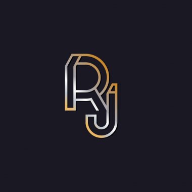 koyu arka plan üzerinde başlangıç harfi rj logo