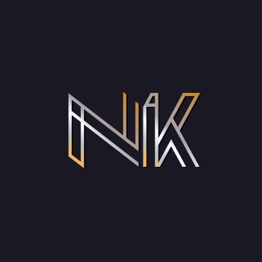 koyu arka plan üzerinde başlangıç harfi nk logo