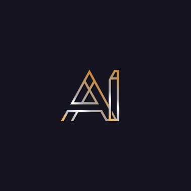 koyu arka plan üzerinde AI başlangıç harfi logo