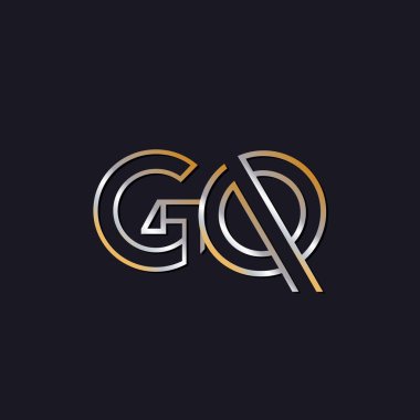 GQ başlangıç harfi logosuna koyu arka plan