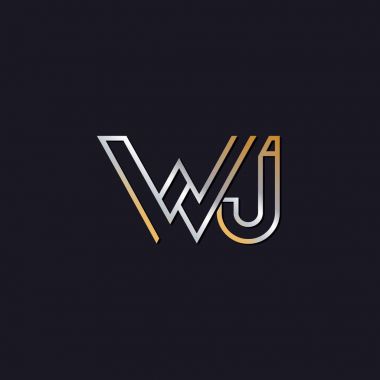 koyu arka plan üzerinde başlangıç harfi wj logo