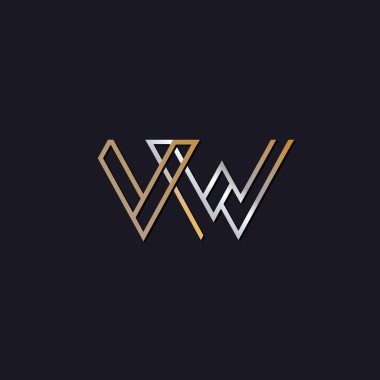 başlangıç harfi vw logosu koyu arka plan üzerinde