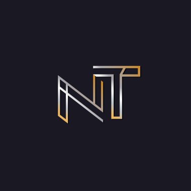 initial letters  nt  logo  on dark background clipart
