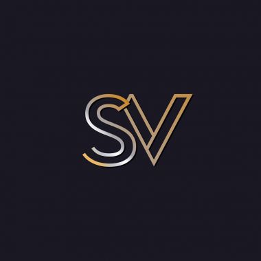koyu arka plan üzerinde başlangıç harfi sv logo