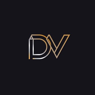 DV başlangıç harfi logosuna koyu arka plan