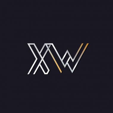 koyu arka plan üzerinde başlangıç harfi xw logo