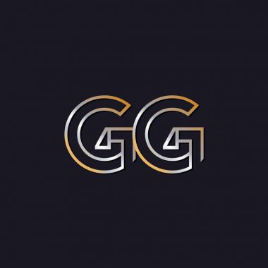 koyu arka plan üzerinde gg başlangıç harfi logo