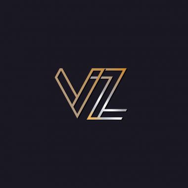 koyu arka plan üzerinde başlangıç harfi vz logo