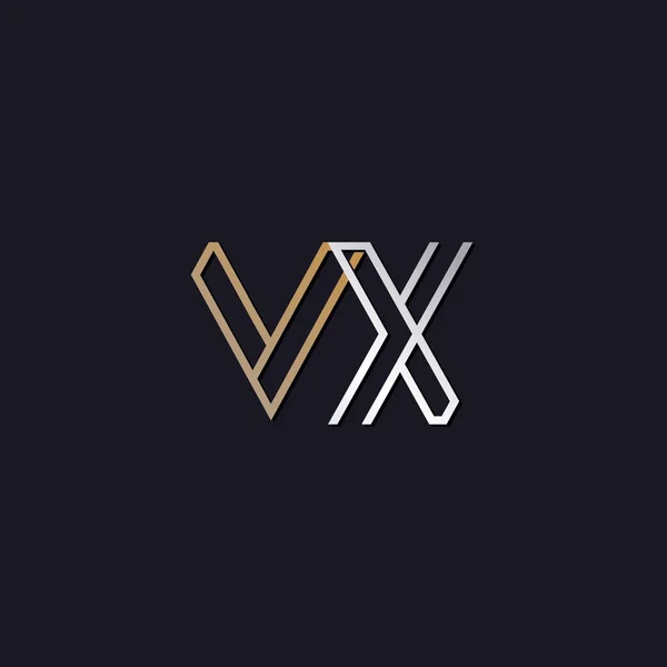 VL Initial Diamond Shape Gold Color Later Logo Design Stock Vector