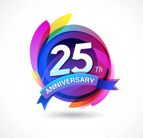 Logo Design Anni Anniversario Sfondo Bianco — Vettoriale Stock