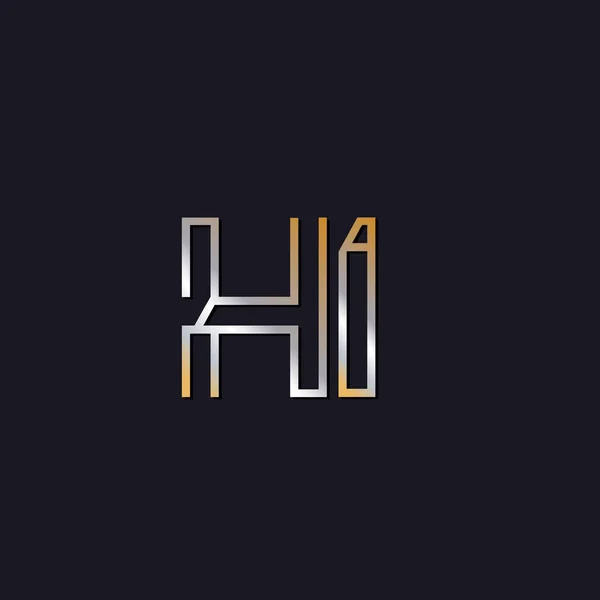 Γεια Σου Αρχικό Λογότυπο Γράμματα Σκούρο Φόντο — Διανυσματικό Αρχείο