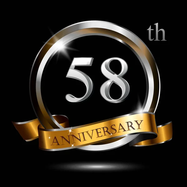 Logo Ontwerp Voor Jaar Verjaardag Met Witte Gouden Nummer Zwarte — Stockvector