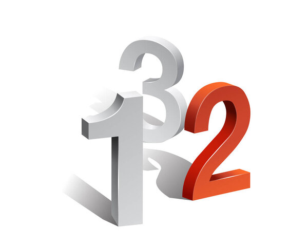 Colorful different numbers isolated on white background