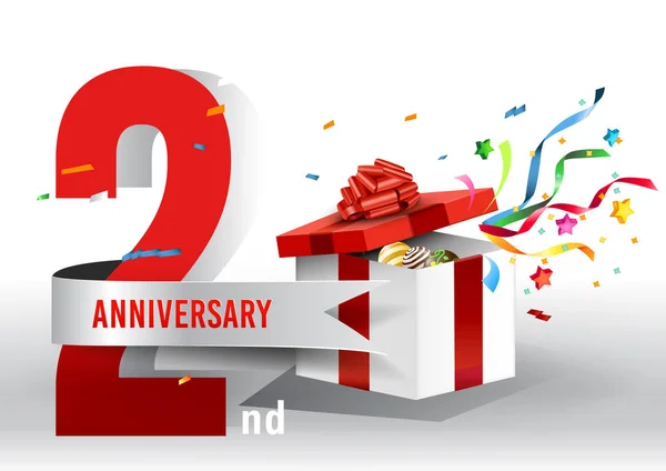 Logo Design Anni Anniversario Sfondo Bianco — Vettoriale Stock