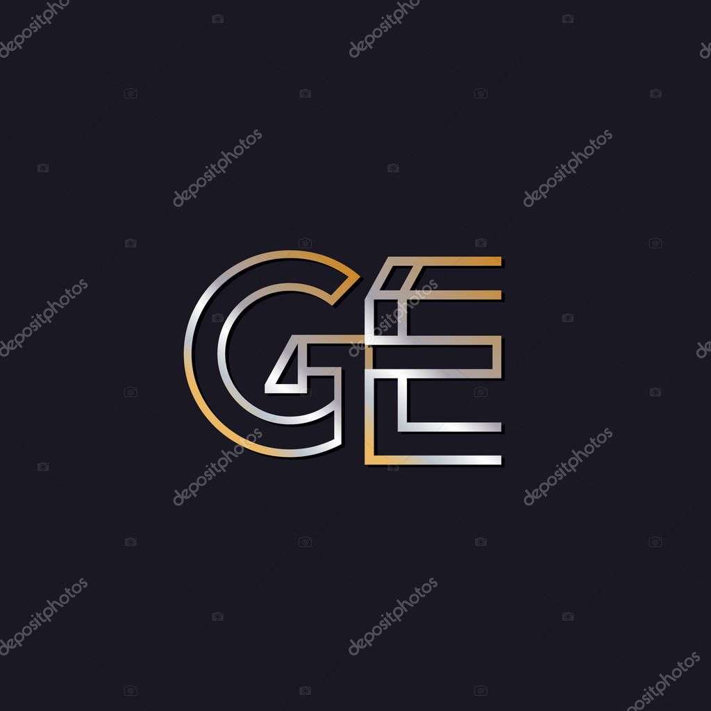 Initial letters ge   logo  on dark background