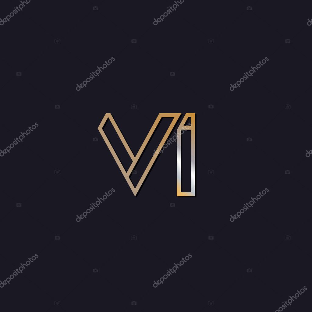 Initial letters vi logo  on dark background