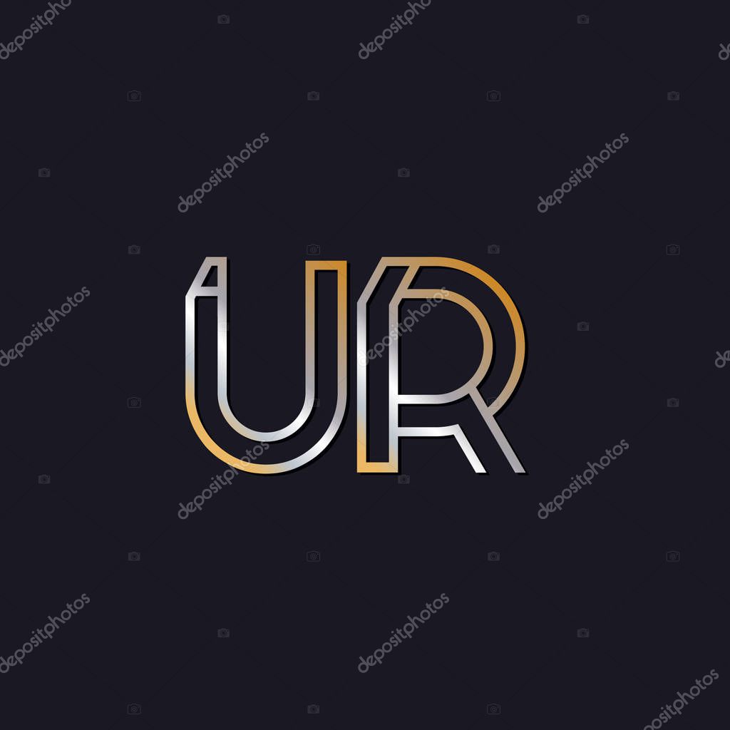 Initial letters ur logo  on dark background