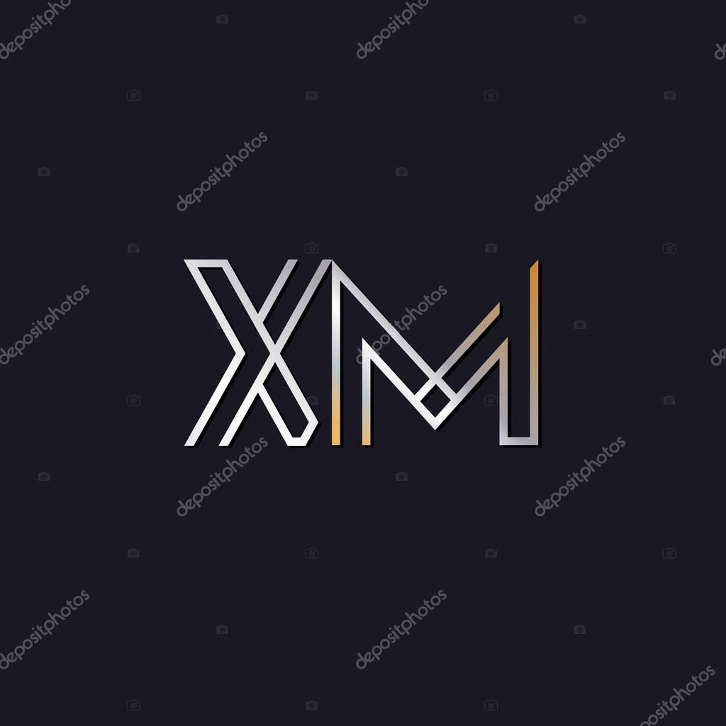 Initial letters xm  logo  on dark background