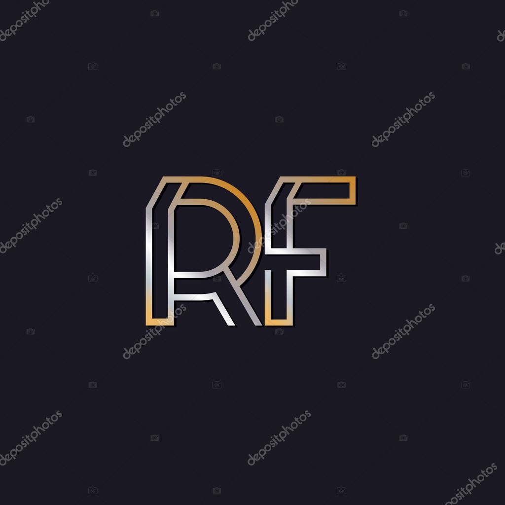 Initial letters rf  logo  on dark background