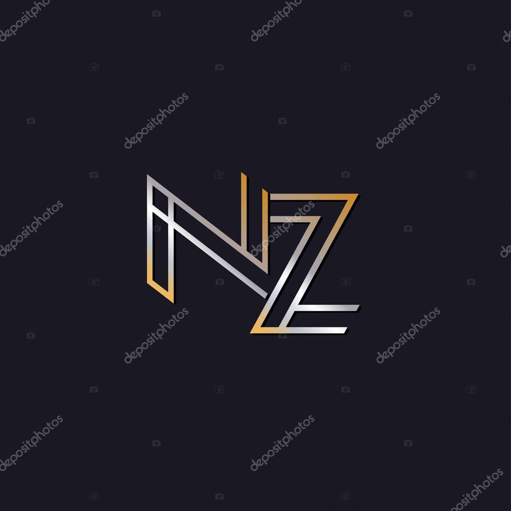 Initial letters  nz  logo  on dark background