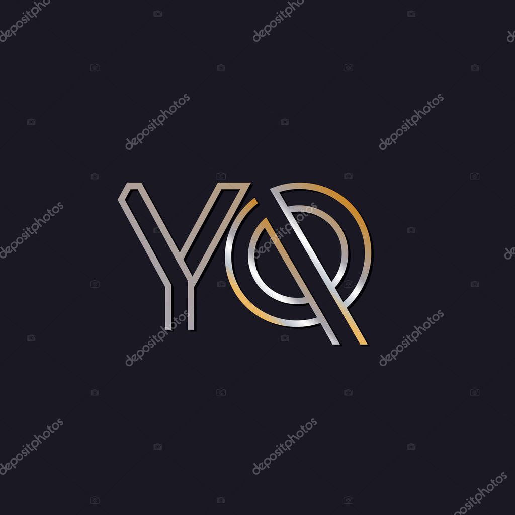 Initial letters yq  logo  on dark background