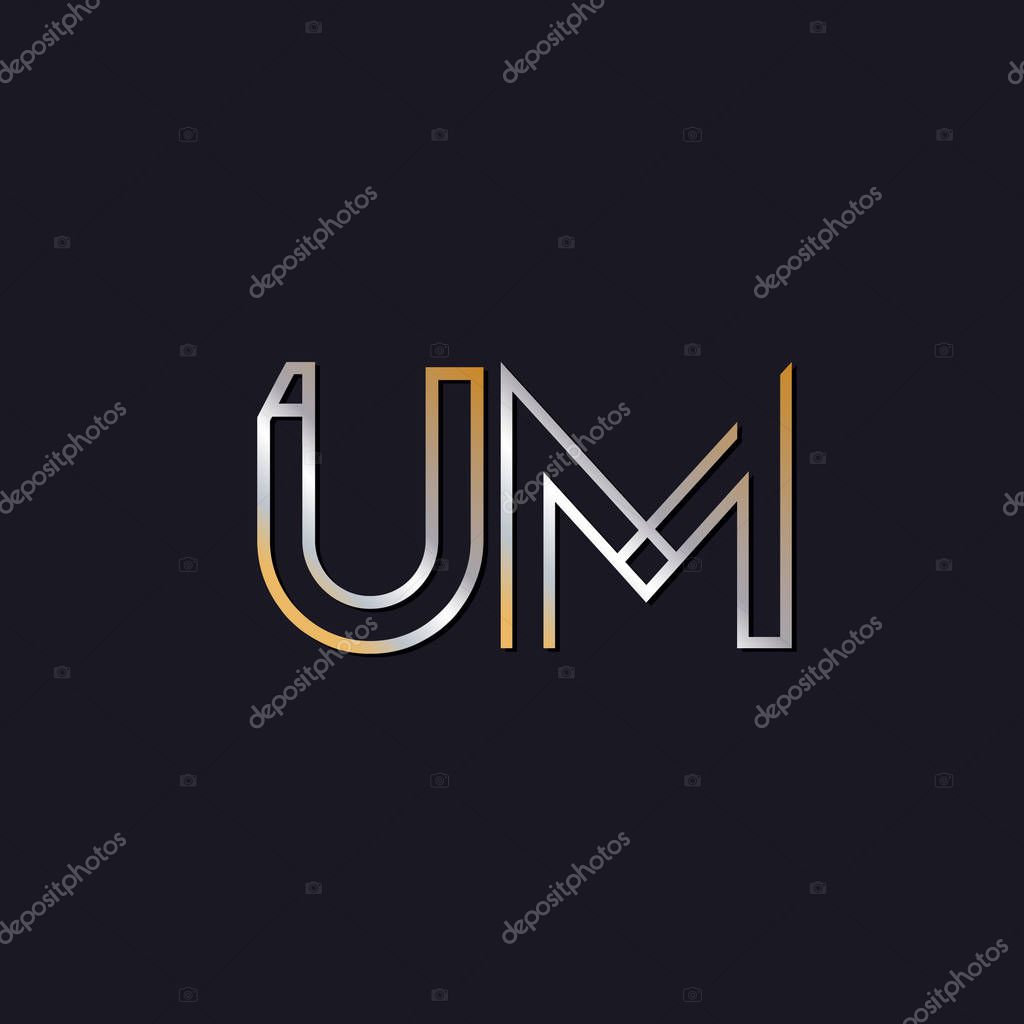 Initial letters um  logo  on dark background