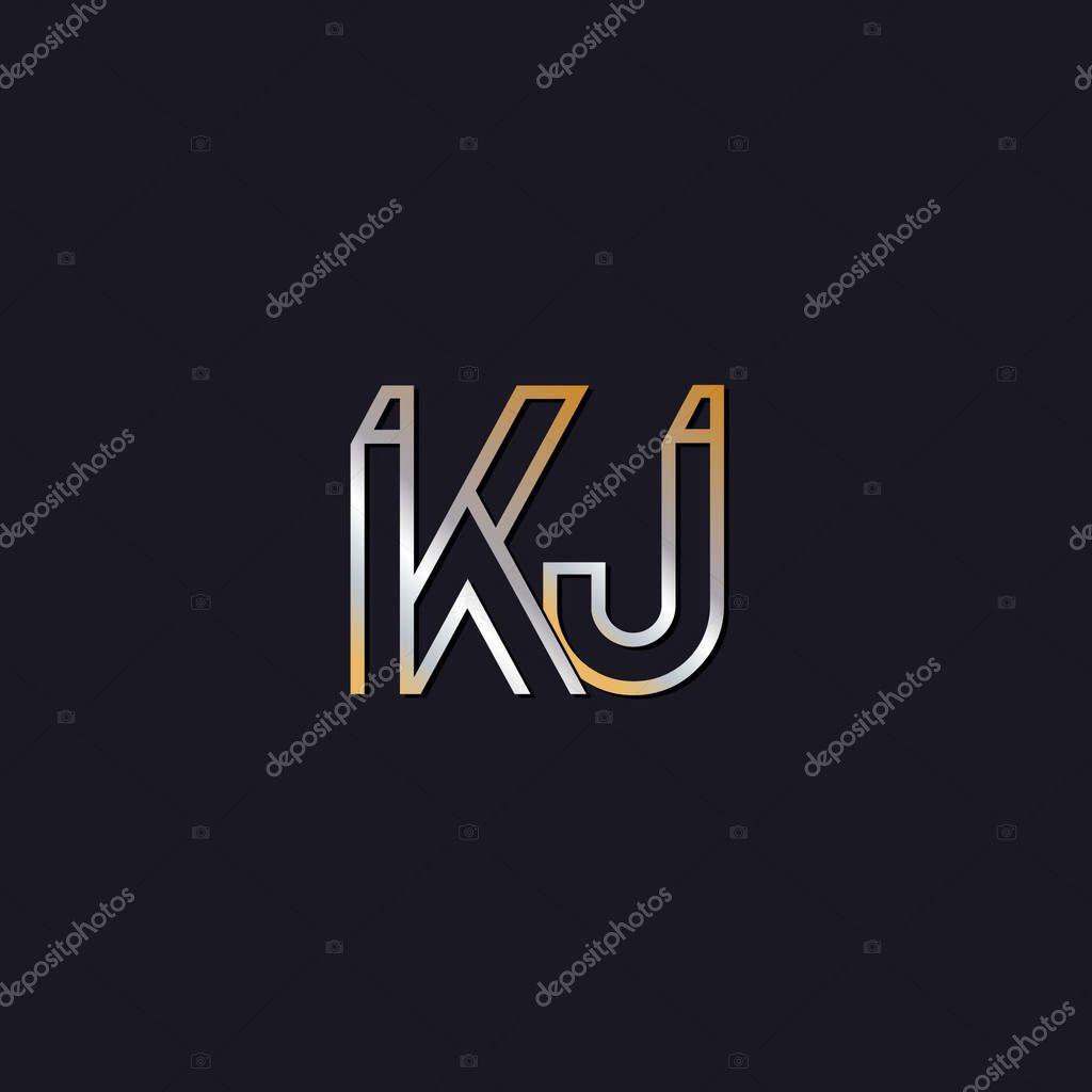 Initial letters  kj  logo  on dark background