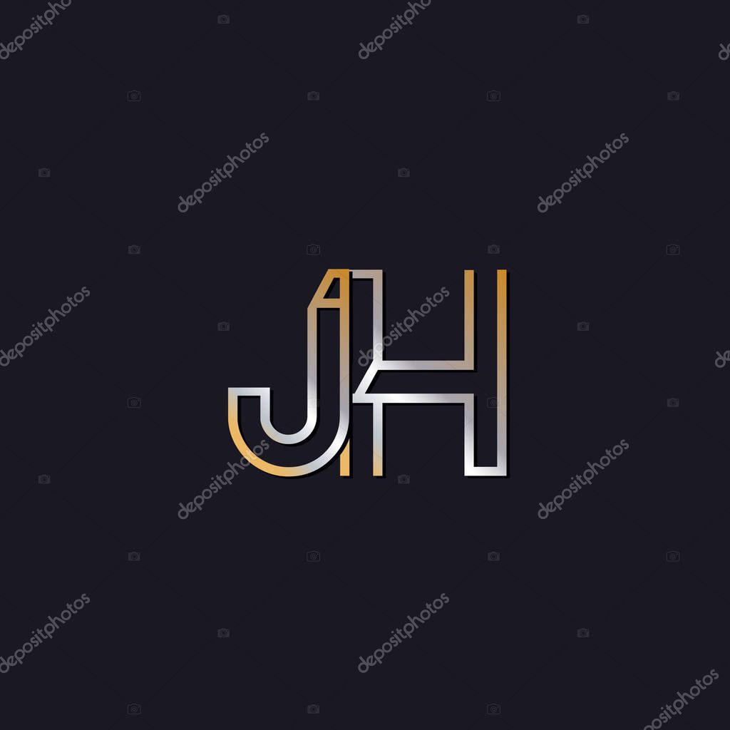 Initial letters  jh  logo  on dark background
