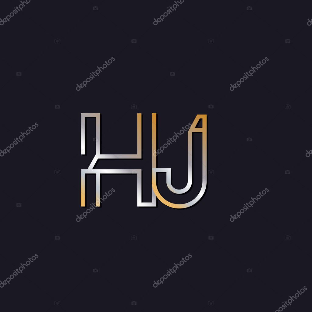 Hj initial letters  logo  on dark background