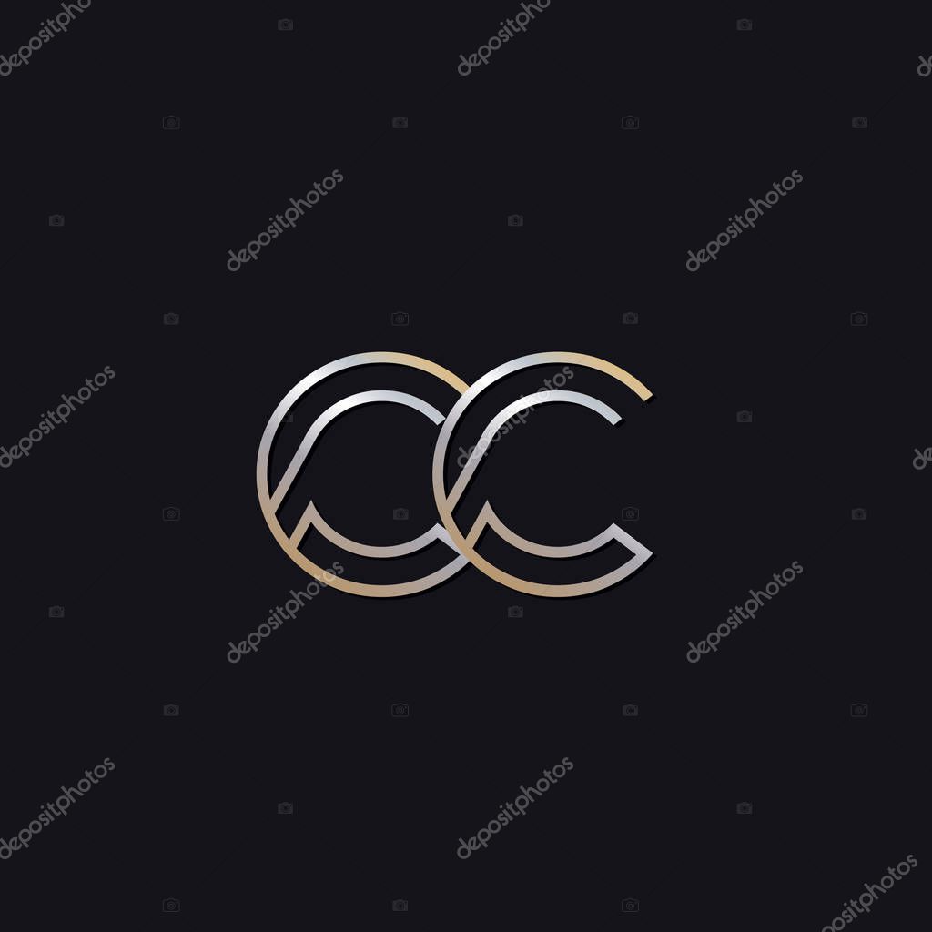 Cc  initial letters  logo  on dark background