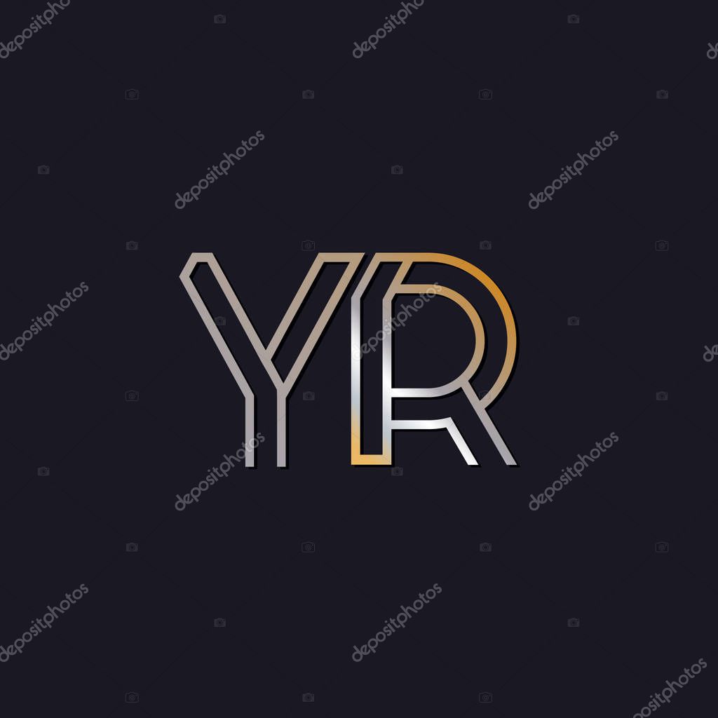 Initial letters yr  logo  on dark background
