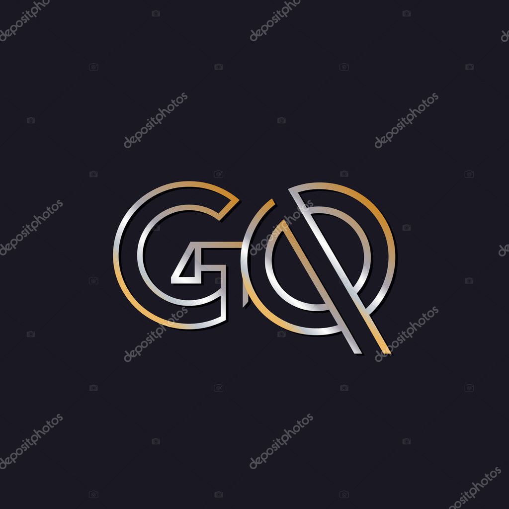 Gq initial letters  logo  on dark background