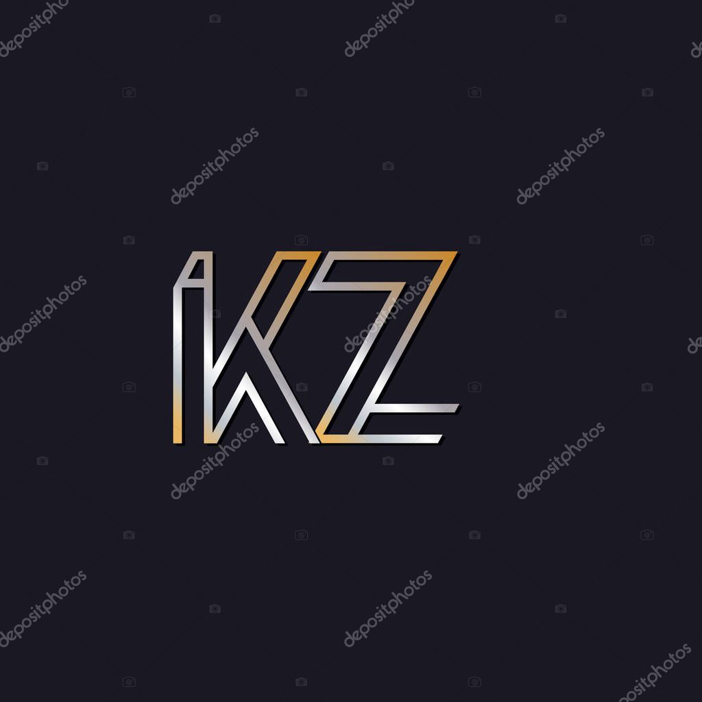 Initial letters  kz  logo  on dark background