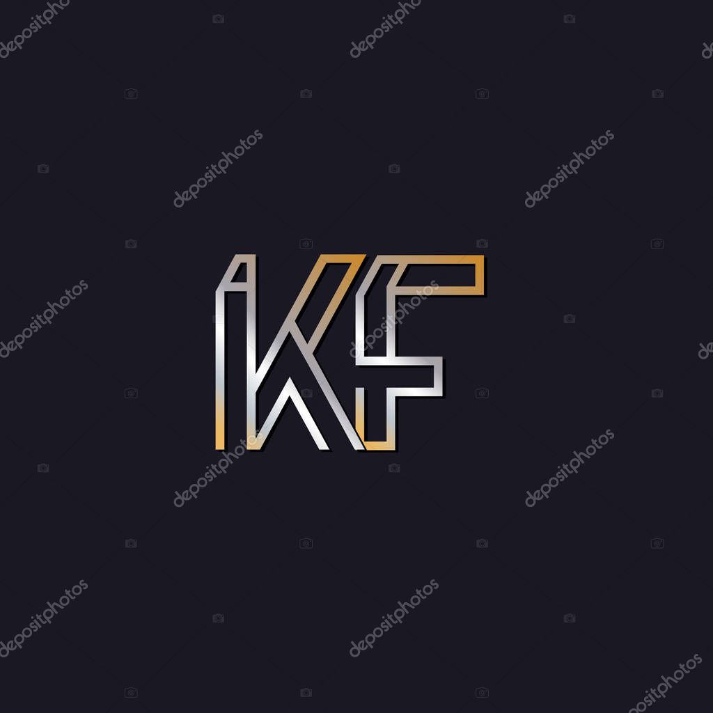 Initial letters  kf  logo  on dark background